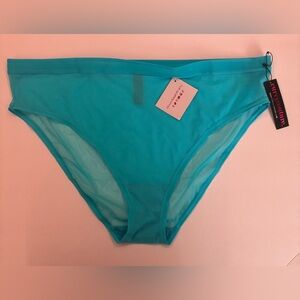 New Curvy Couture Sheer Mesh High Cut Brief Panties Size XXL Deep Dive Blue